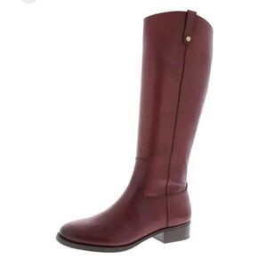 INC International Concepts Fawne Leather Knee-High Riding Boots Merlot Size 6.5M